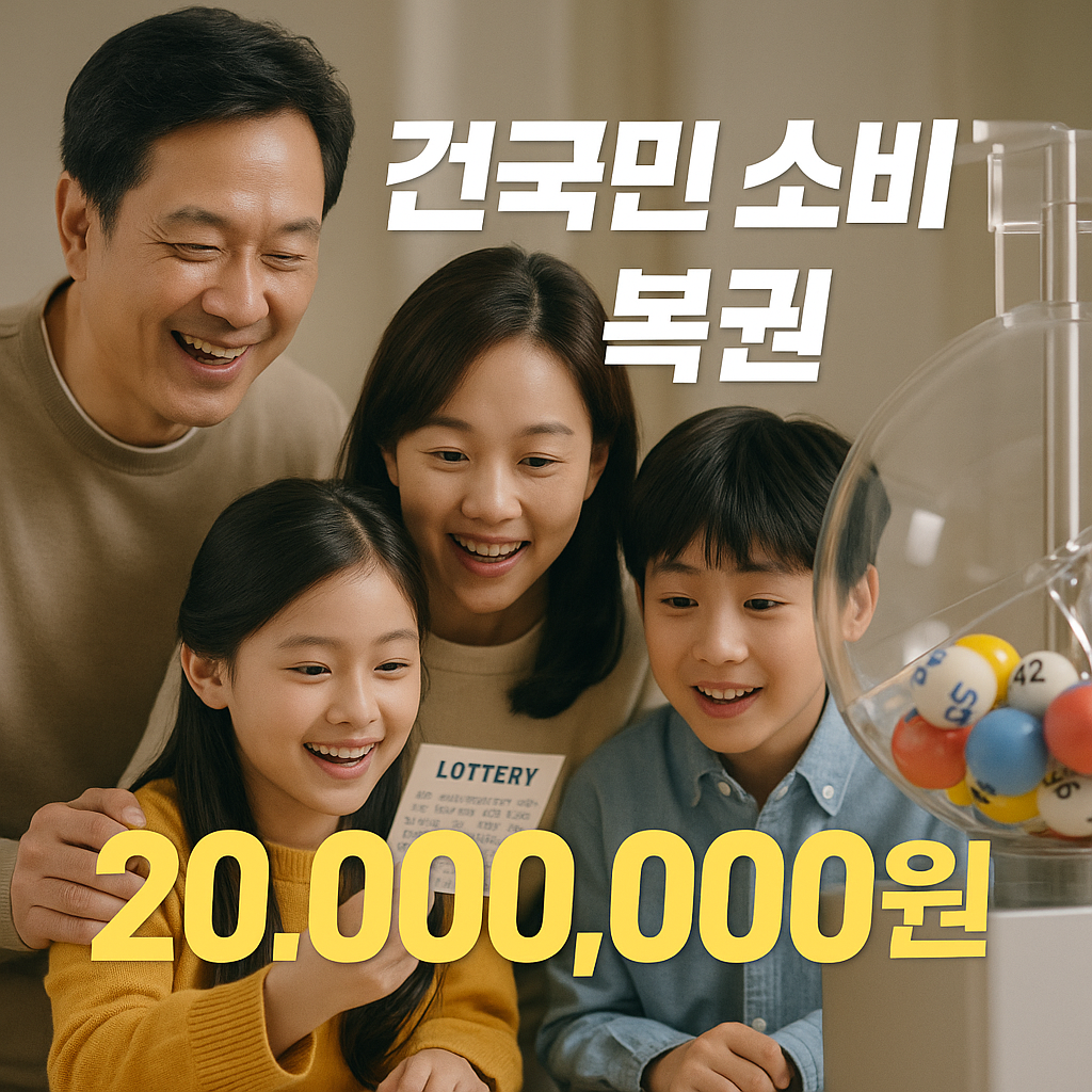 1등 2천만원 10명 소비복권 전국민 응모권 지급-썸네일