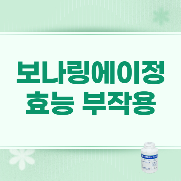 보나링에이정 효능 부작용 가격 장기복용