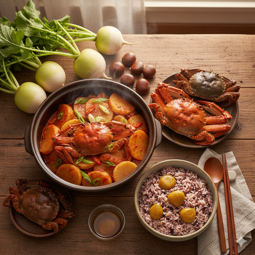 꽃제 무찜과 밥 잡곡밥