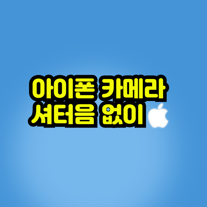 아이폰 카메라 셔터음 없이 촬영