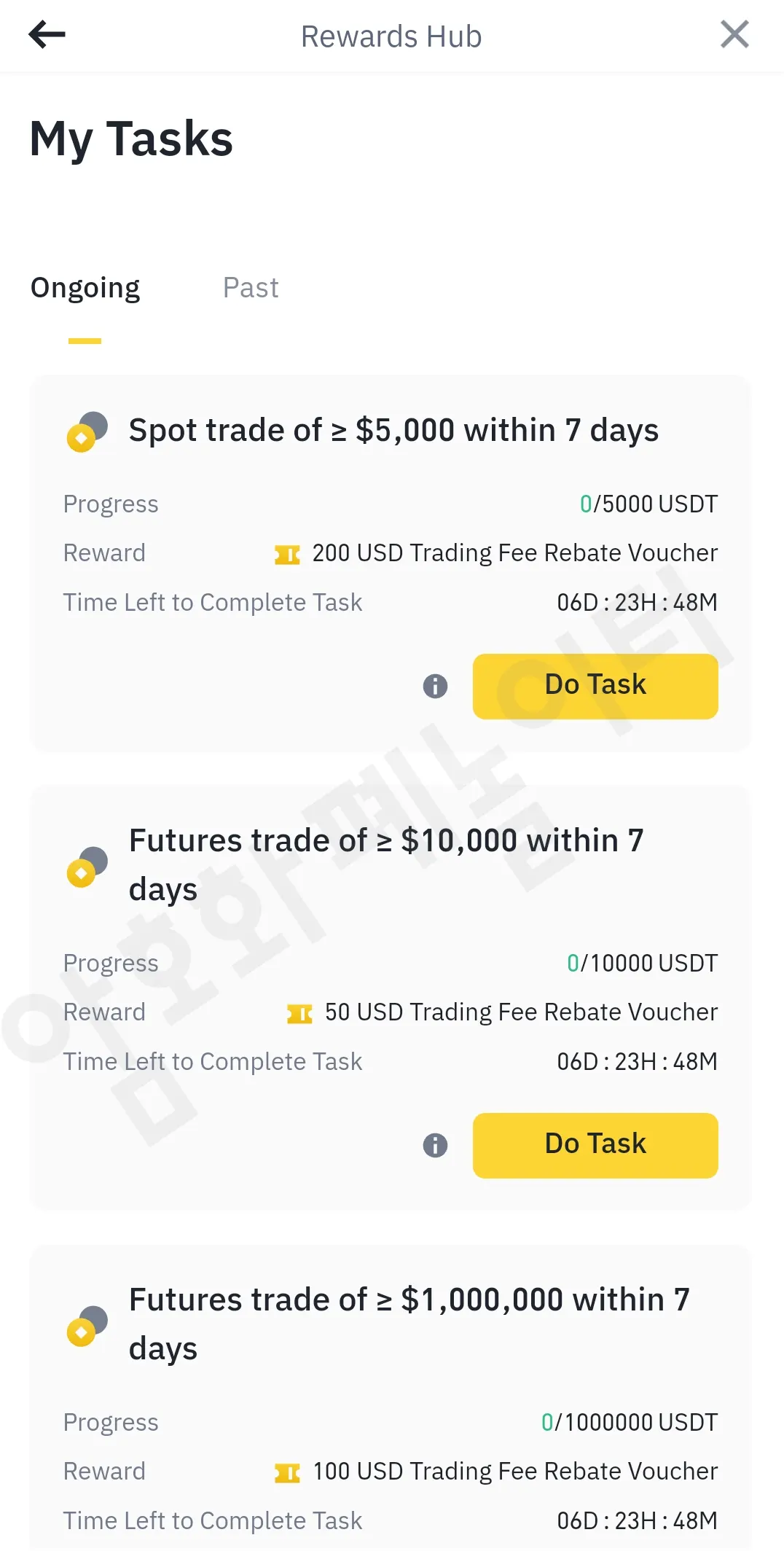 binance my tasks