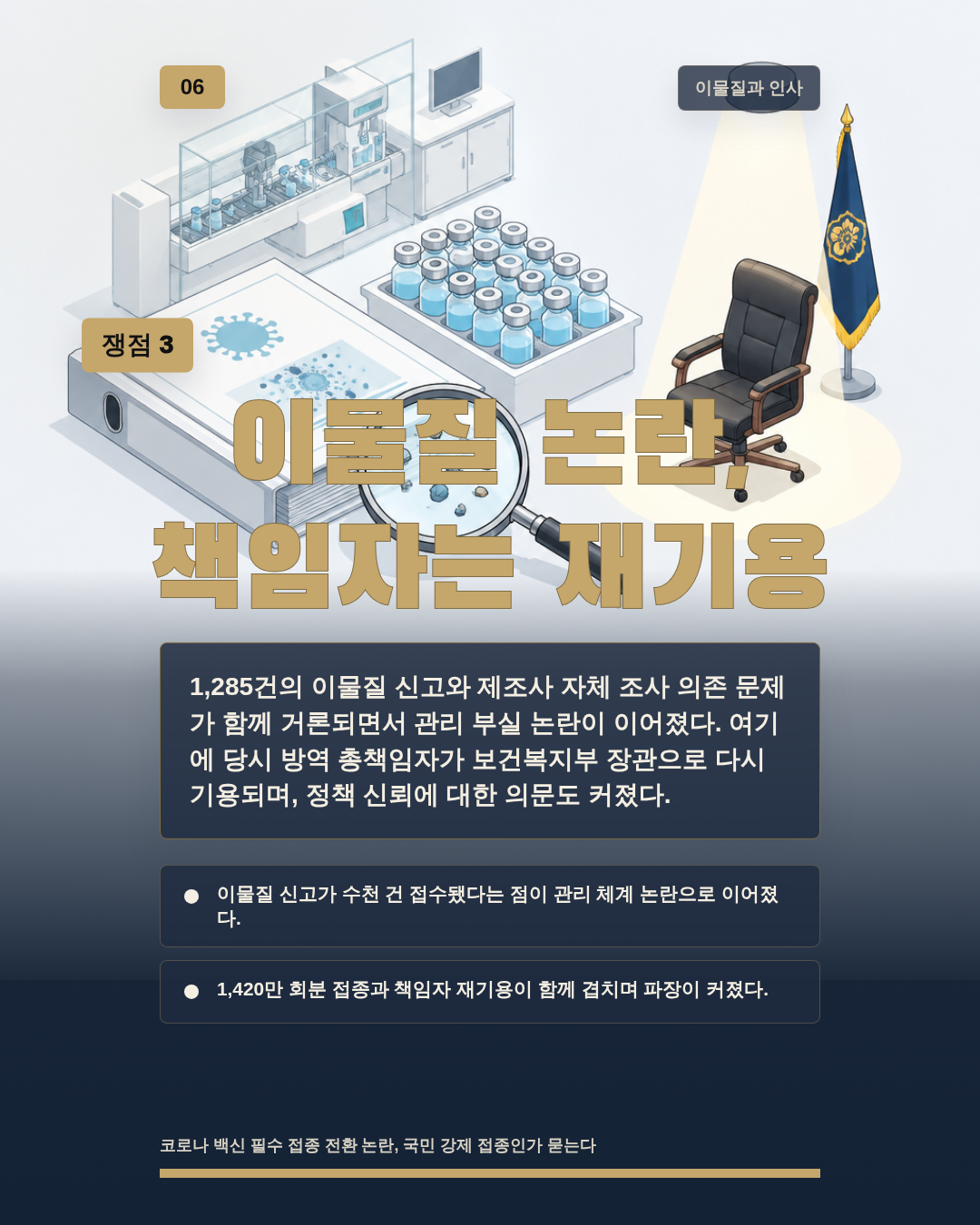 이물질 논란, 책임자는 재기용