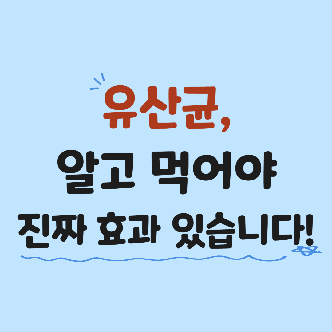 장 건강을 위한 유산균 선택법과 복용 시기