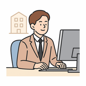 경북 청년수당을 받으며 회사에서 근무 중인 청년 일러스트