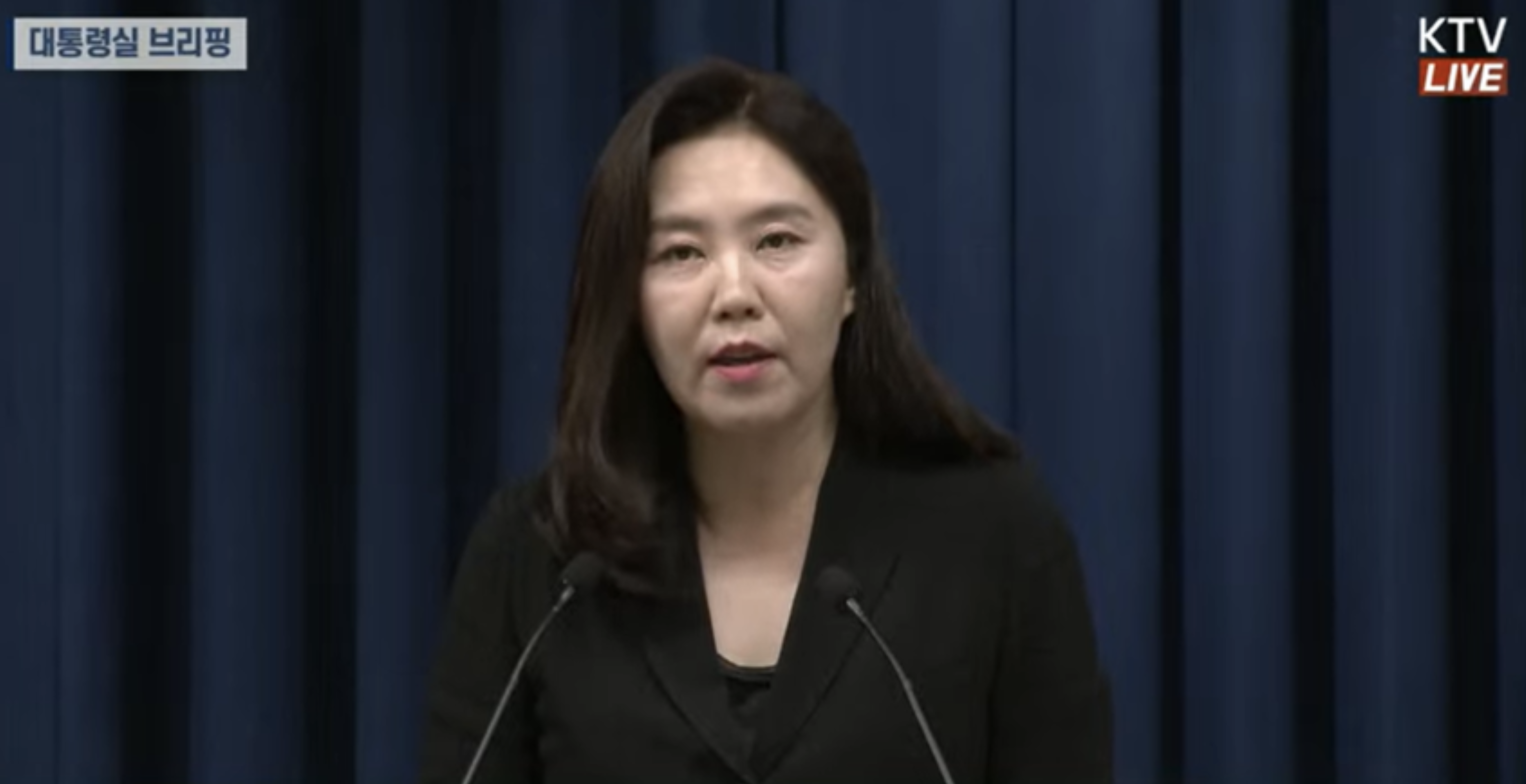 강유정 대변인의 발표 모습