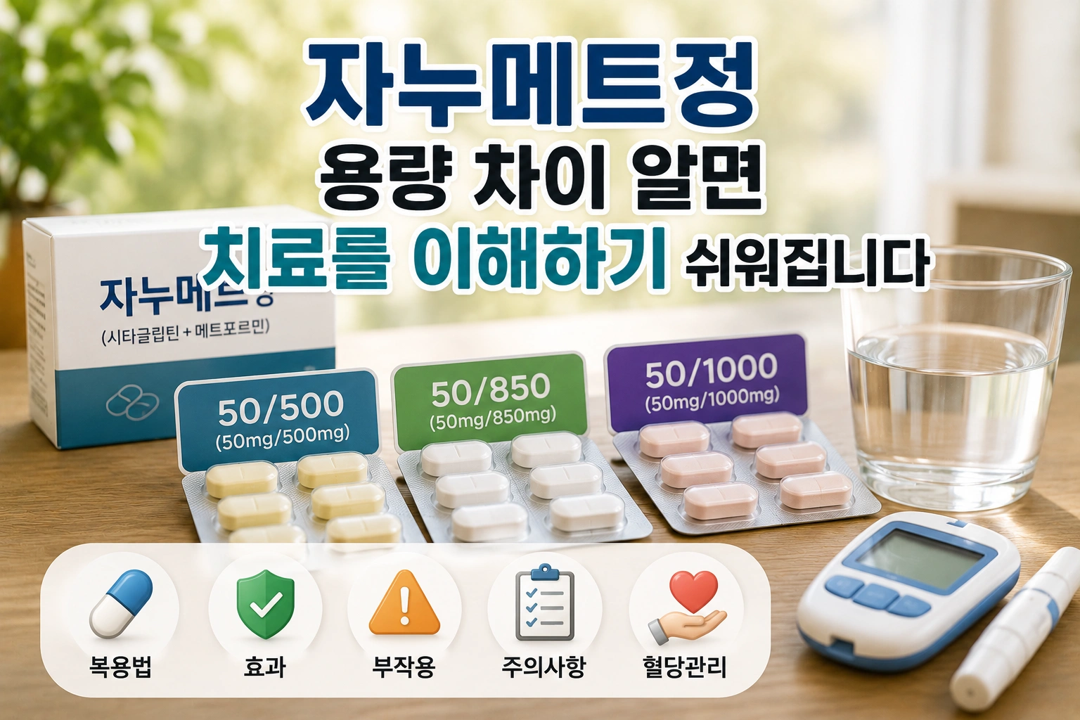 자누메트정 50/500, 50/850, 50/1000, 용량 차이를 알면 치료를 이해하기 쉬워집니다