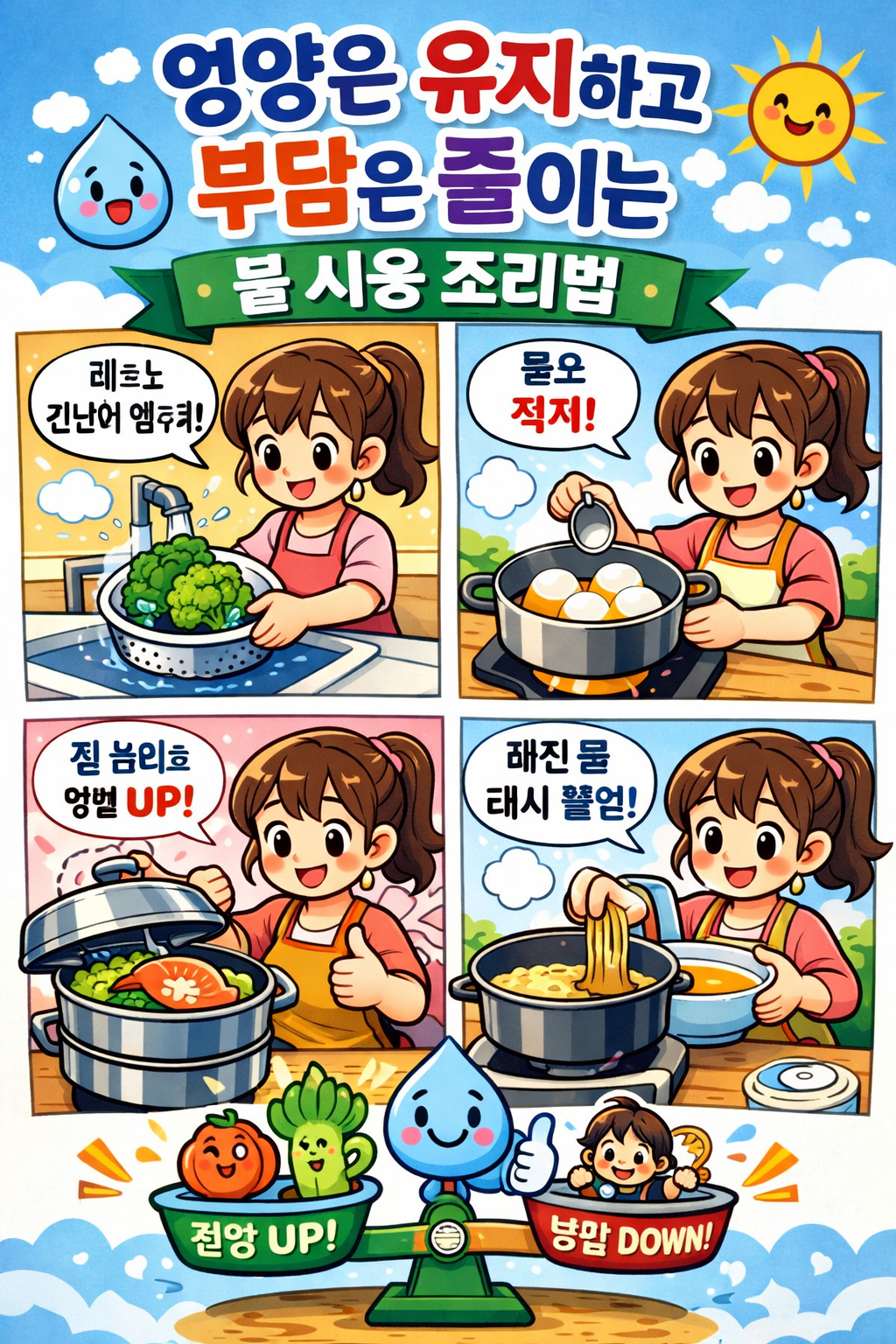 영양은 유지하고 부담은 줄이는 물 사용 조리법