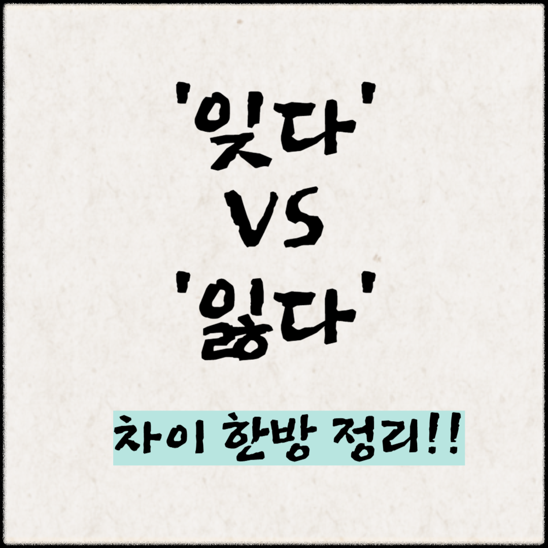 &lsquo;잊다&rsquo; VS &lsquo;잃다&rsquo; 차이 한방정리!