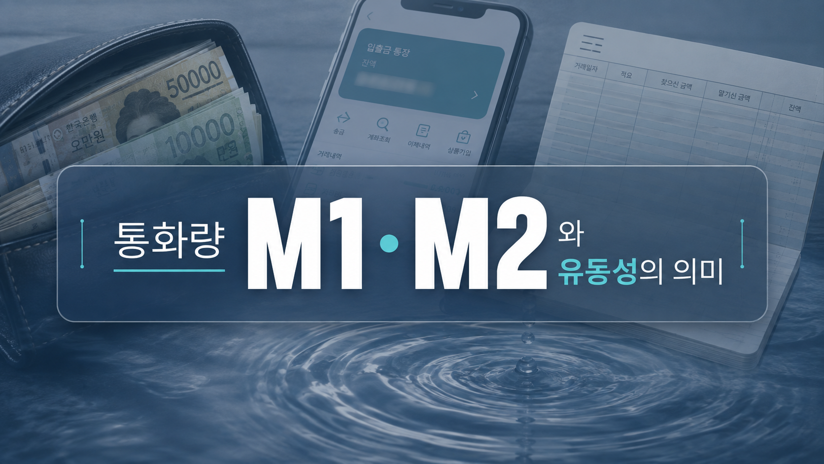 통화량 M1 M2와 유동성의 차이를 설명하는 인포그래픽