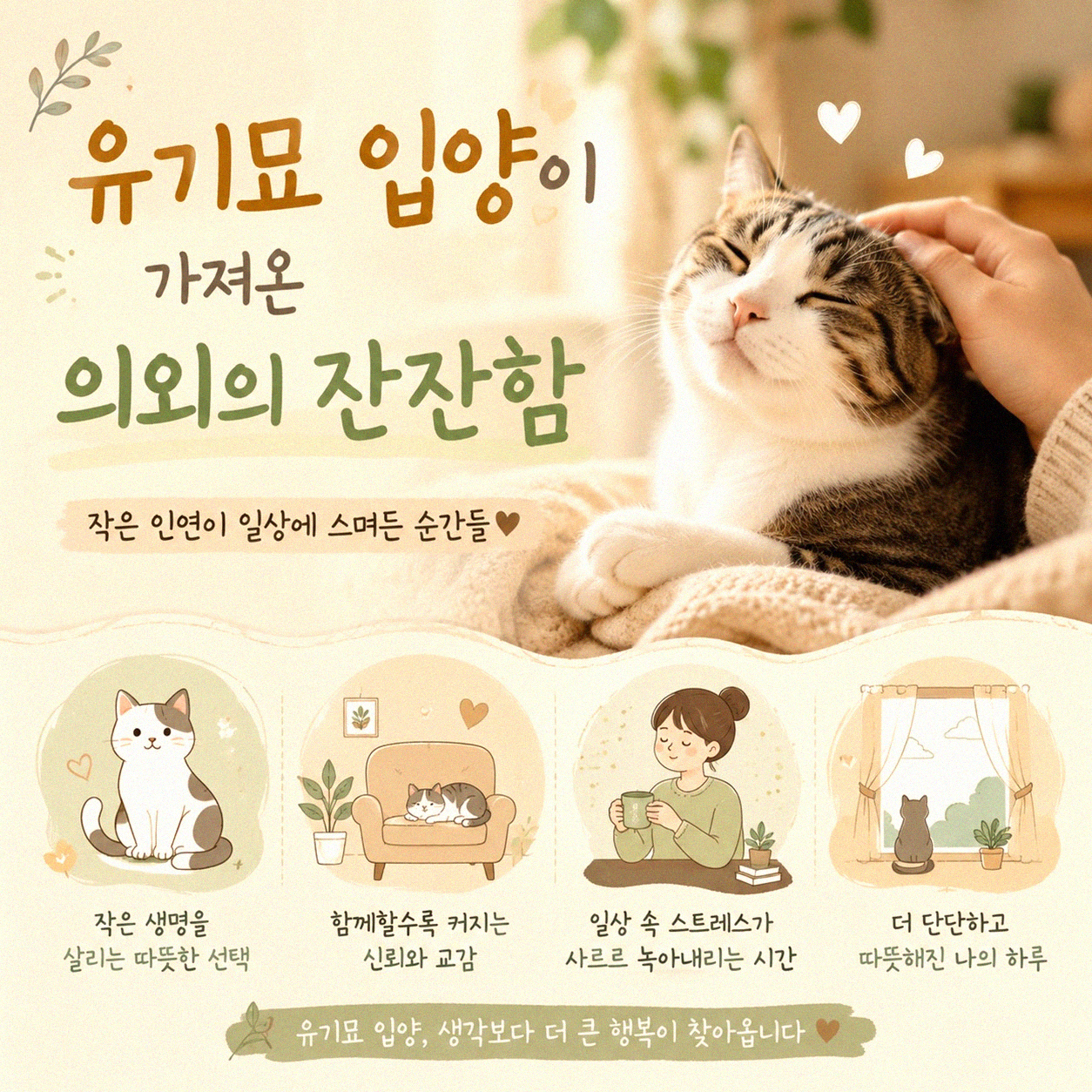 입양을 고민하는 당신에게, 유기묘가 주는 작은 변화들