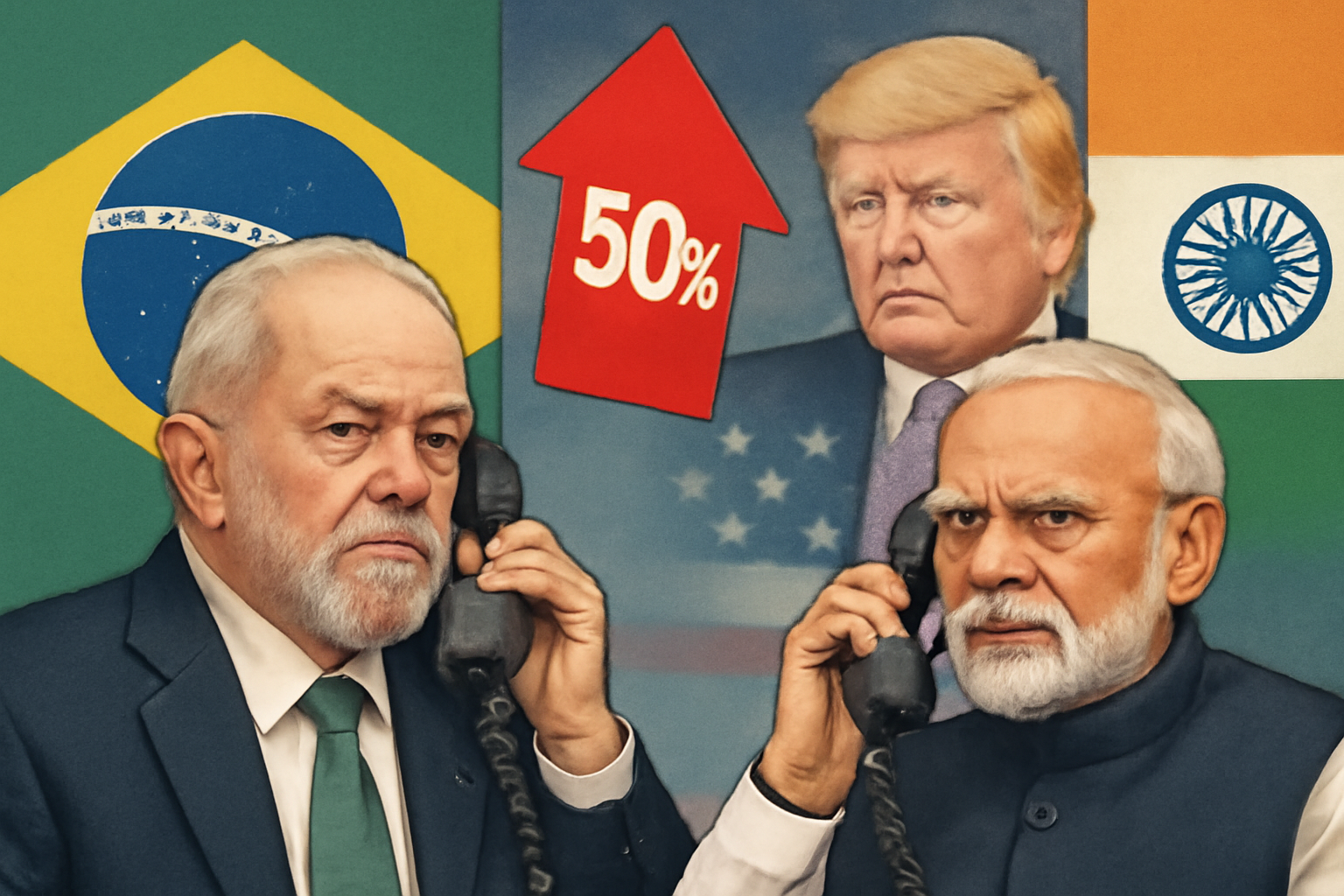 브라질-인도 정상 통화, 트럼프의 ‘50% 관세 폭탄’에 공동 대응 관련 사진