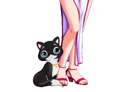 발목을 감는 고양이 그림