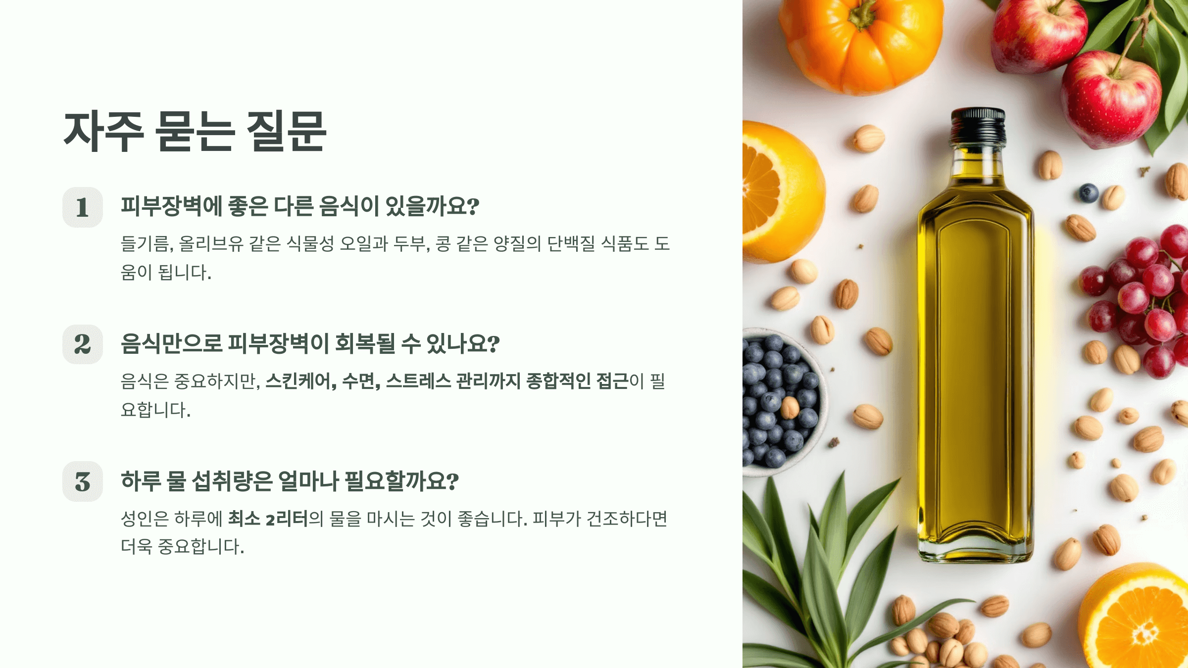 피부장벽을 강화음식