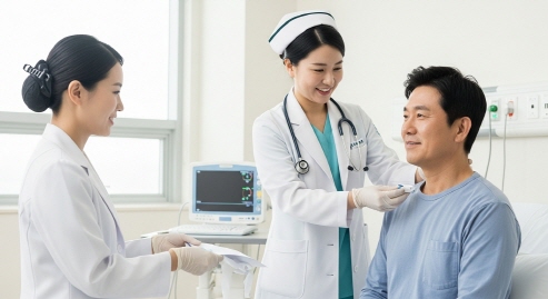 건강 검진을 받는 모습