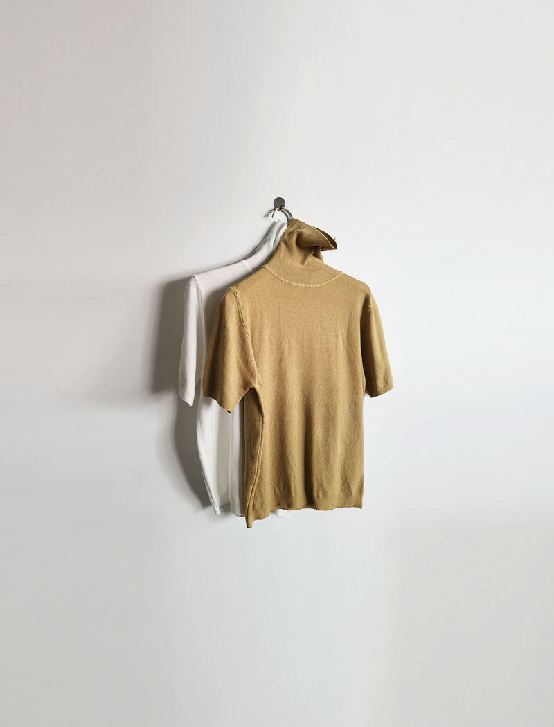 간절기 가을 얇은니트 목폴라 이너 반팔 터틀넥 니트