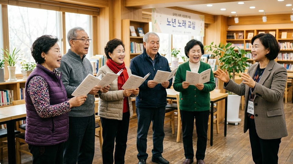 시니어 합창단 노래 교실 함께 노래 부르기
