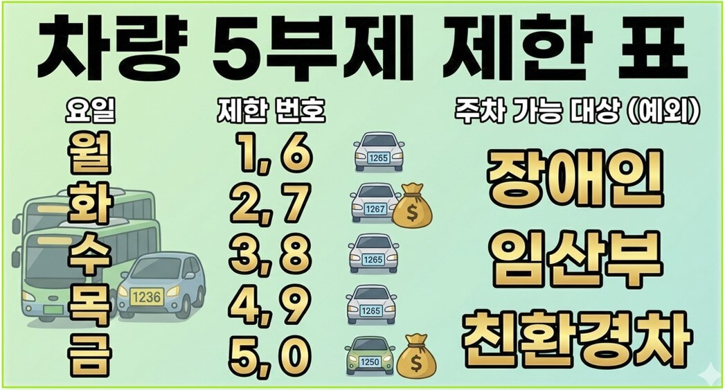 차량 5부제 요일