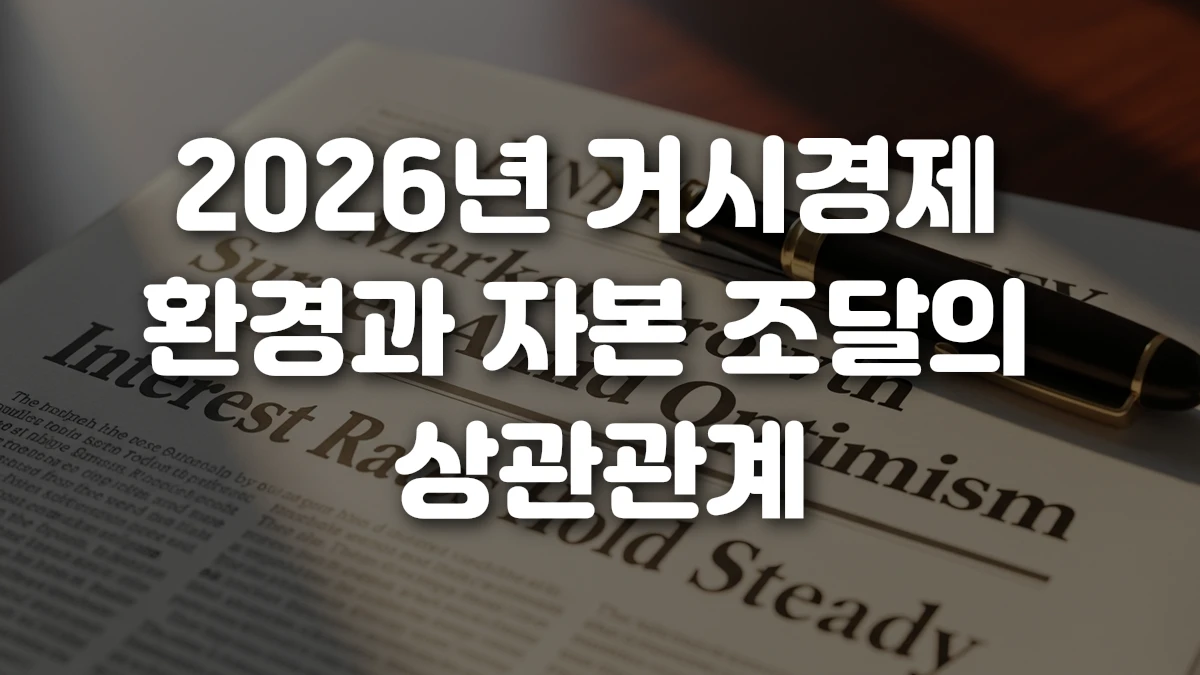 2026년 거시경제 환경과 자본 조달의 상관관계
