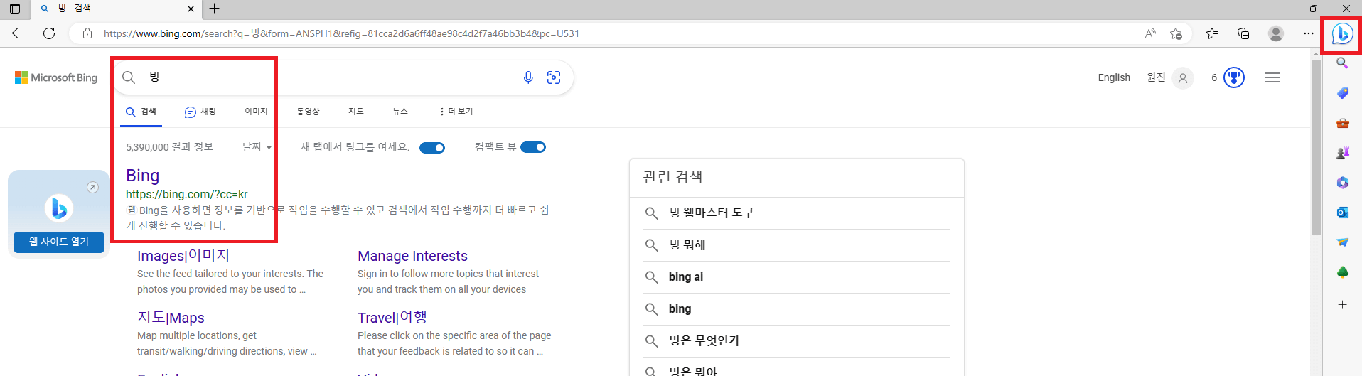 마이크로소프트 빙(bing)