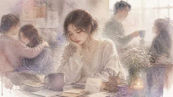 ISFP는 따뜻한 공감과 깊은 감성을 가진 유형입니다에 관한 그림입니다.