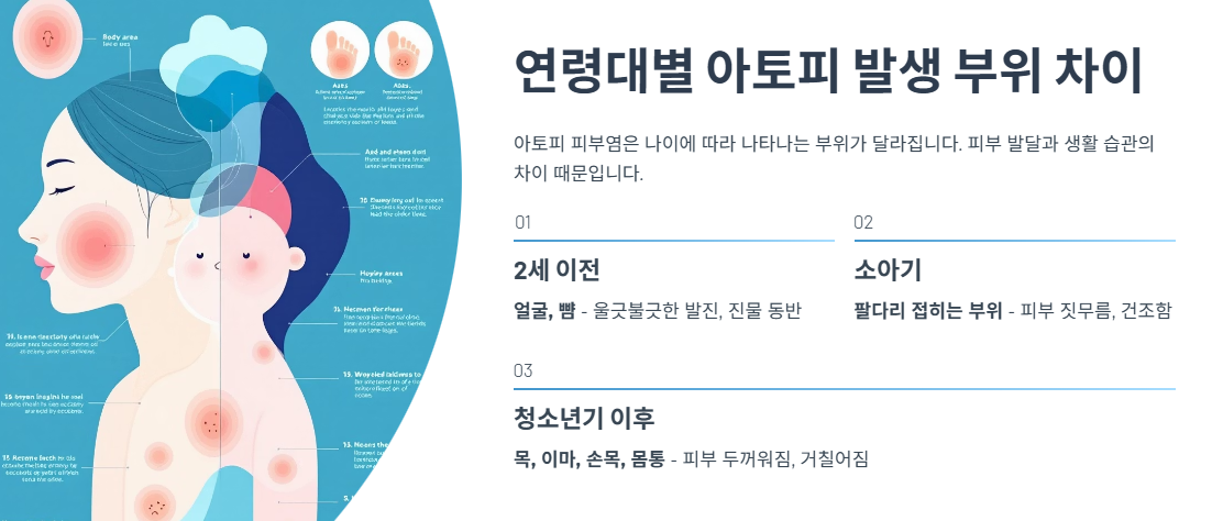 연령대별 아토피 발생 부위 차이