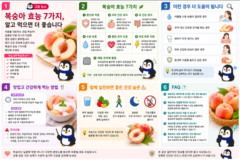 복숭아 효능 그쵸이야기