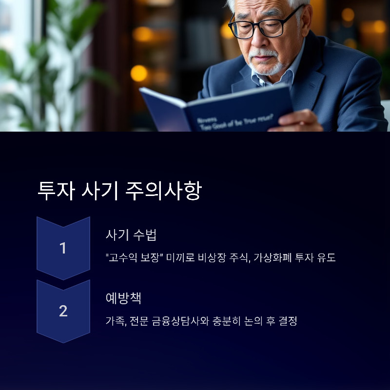 비상장 주식, 가상화폐 등 투자사기 주의