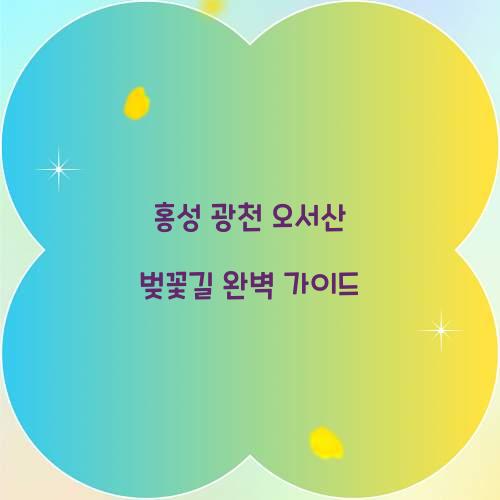 홍성 광천 오서산 벚꽃길