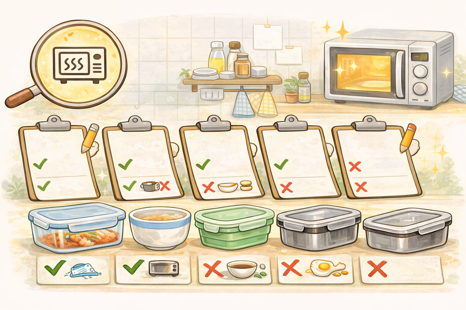 전자레인지 사용 가능한 용기 소재별 체크리스트