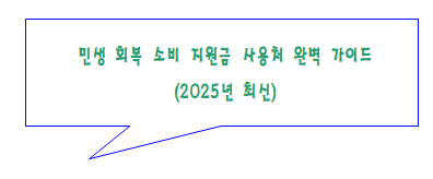 민생회복 소비 지원금 사용처