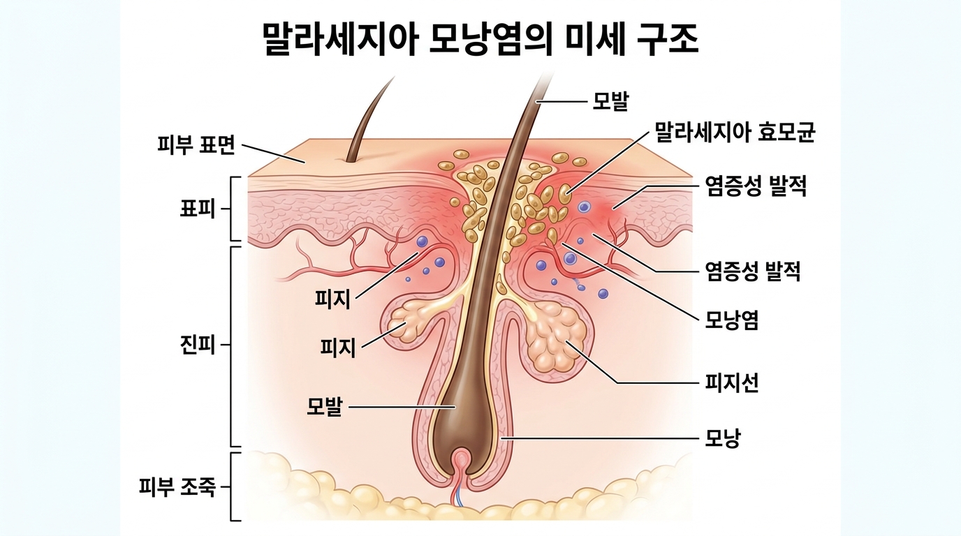지루피부염의 원인인 말라세지아 효모균과 염증 반응