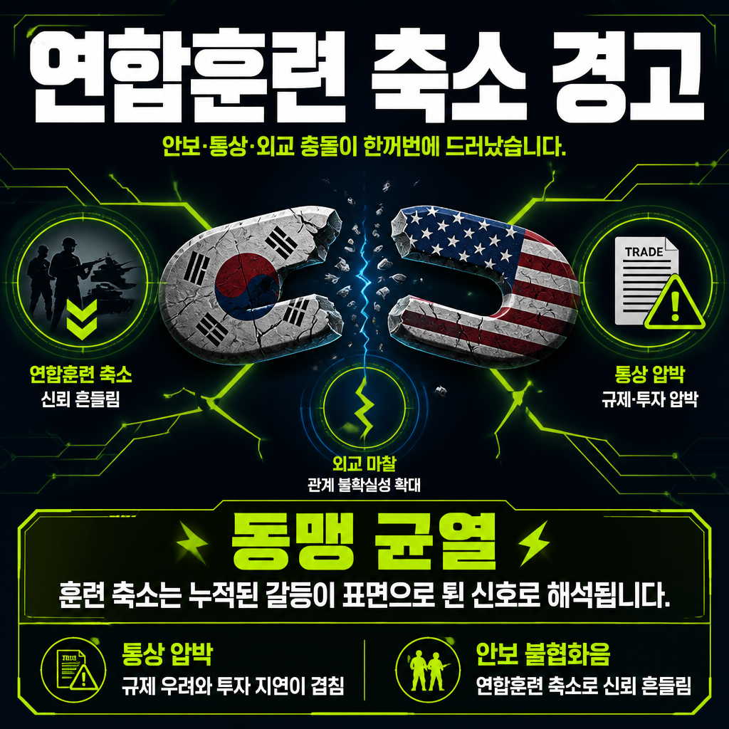 연합훈련 축소 경고