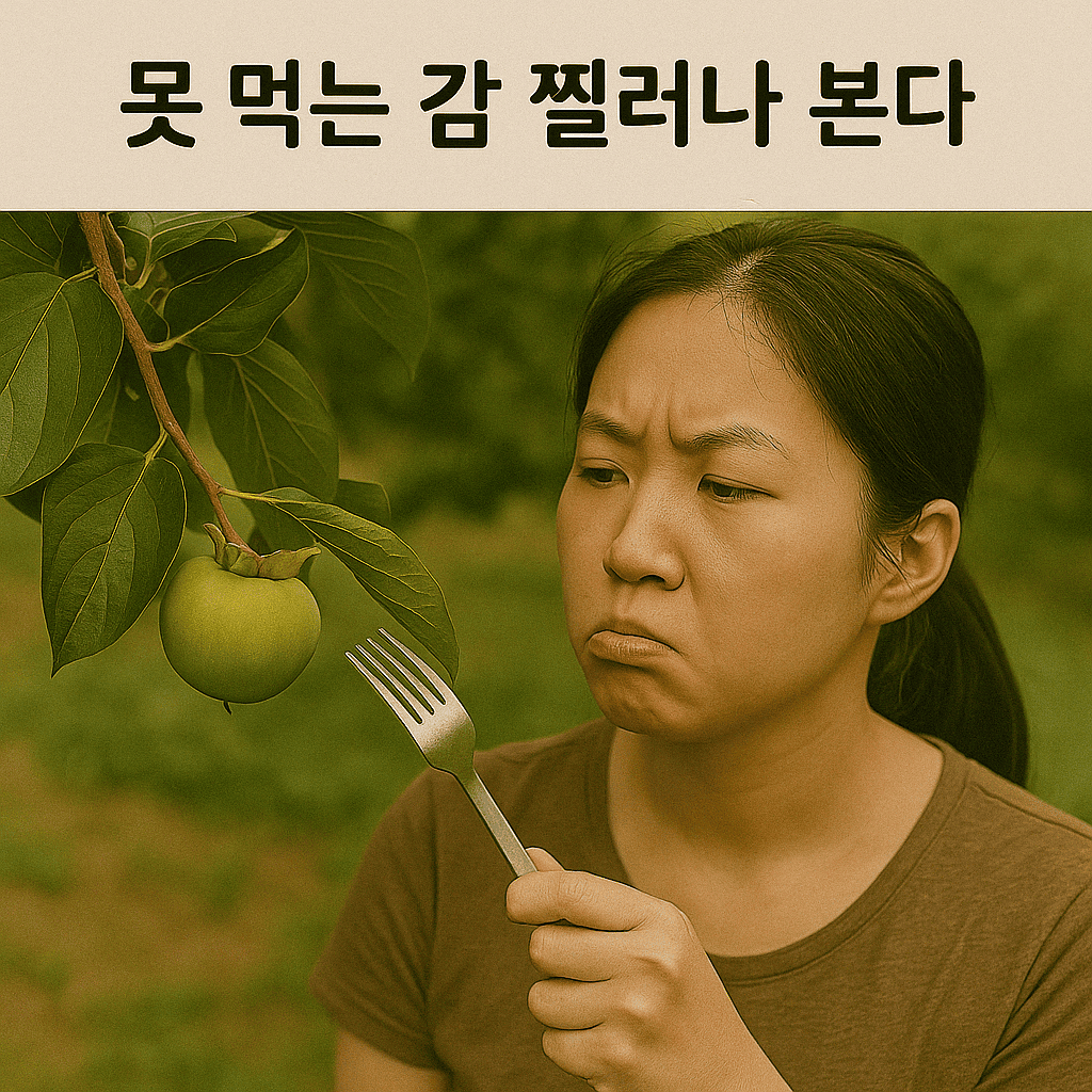 못 먹는 감 찔러나 본다