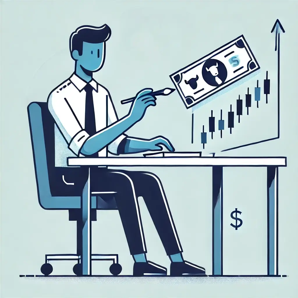 달러로 ETF에 투자하는 남성의 모습.