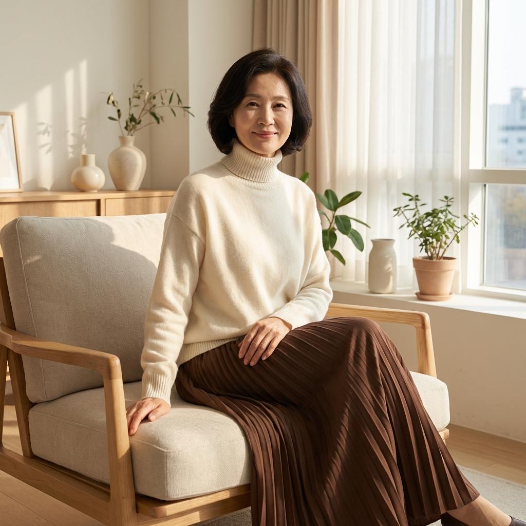 60대 여성을 위한 기품 있는 톤온톤 매칭 노하우