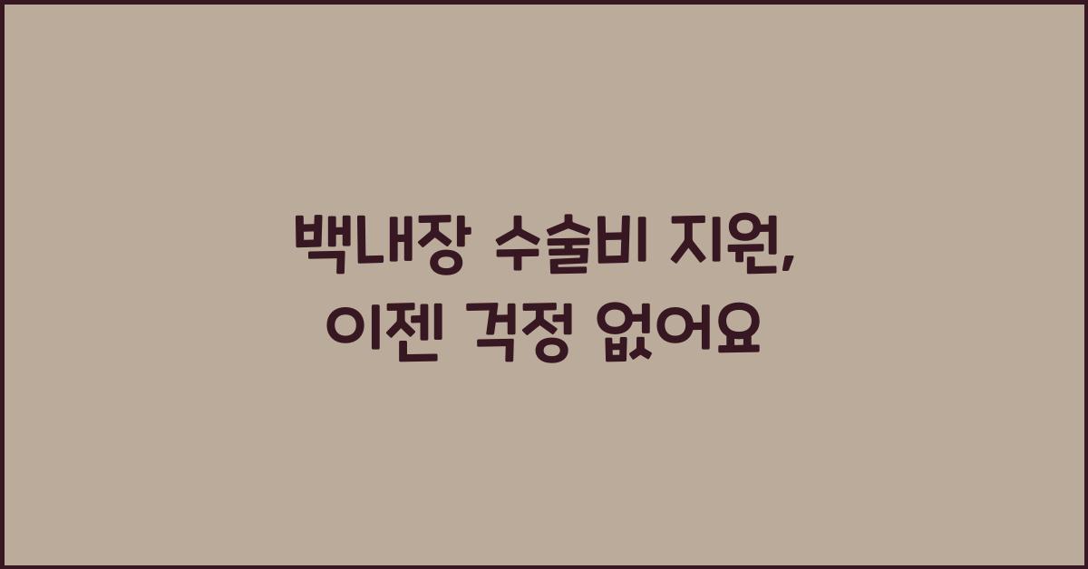 백내장 수술비 지원