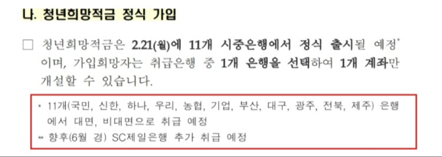 청년희망적금 자격 신청