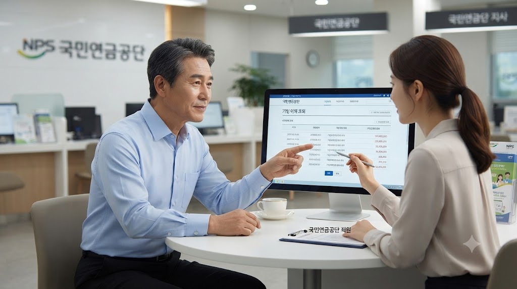 퇴직 후 임의계속가입 제도를 알아 보고 있는 남성