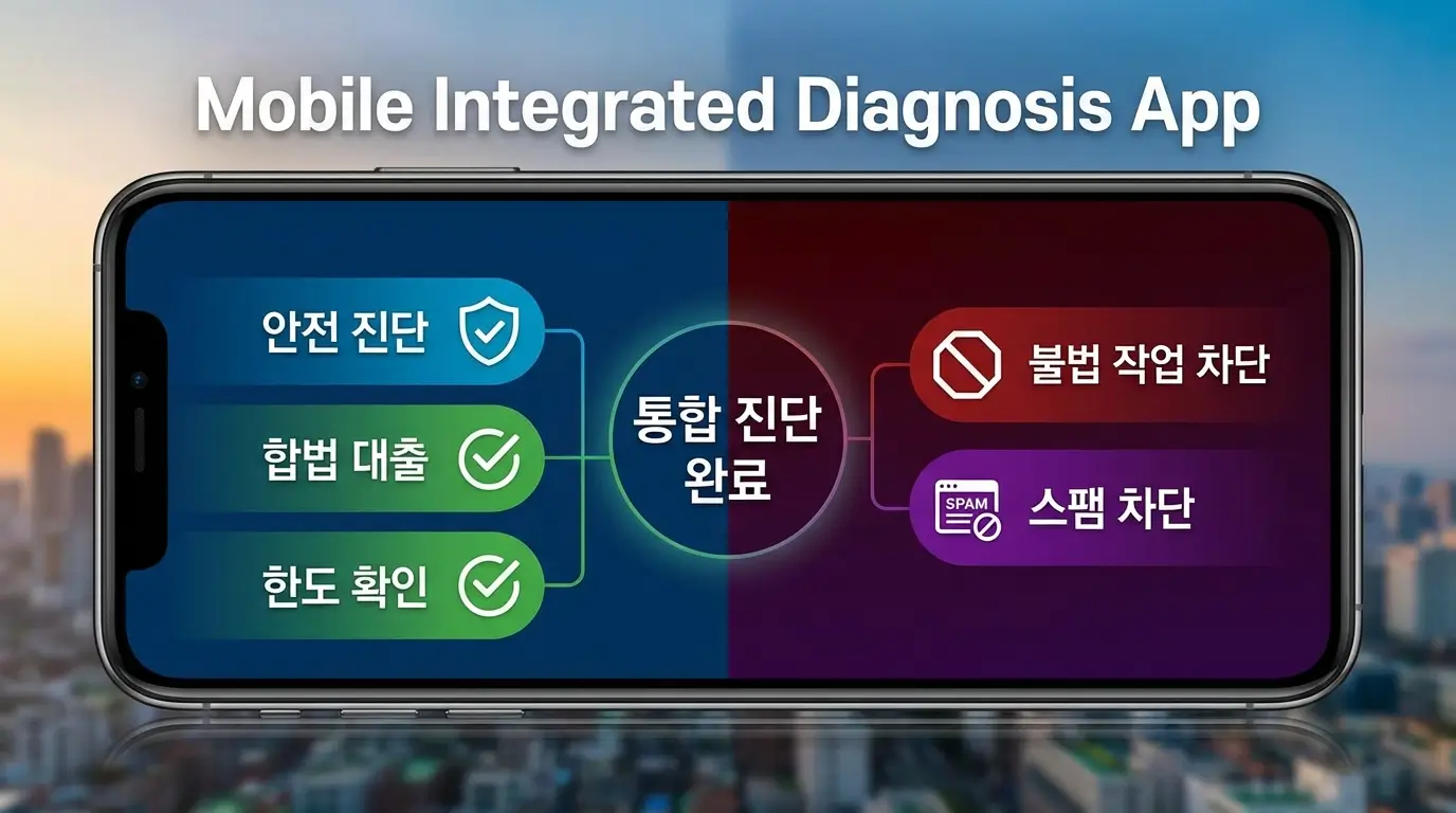 모바일 통합 진단 앱 안전 합법 한도 확인 및 불법 작업 대출 스팸 차단