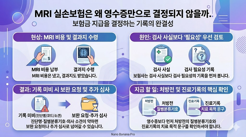 MRI 검사 후 보험금 지급을 결정하는 4가지 핵심 요소 정리 이미지