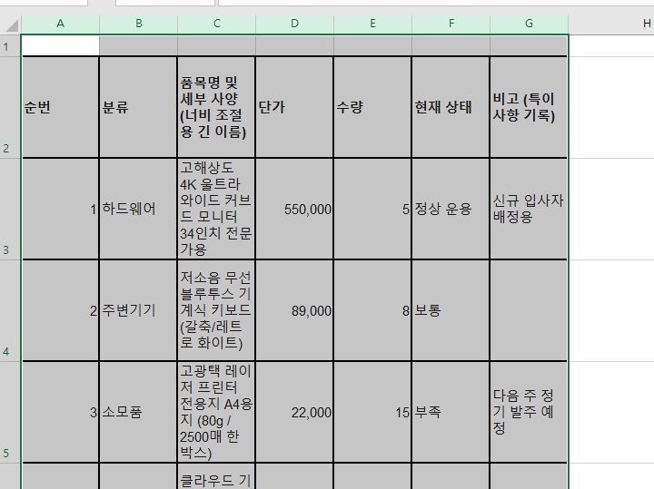 표가 선택되어있는 상태임