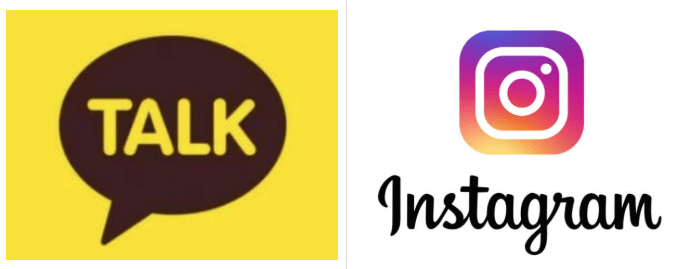 카카오톡과 인스타그램 이미지