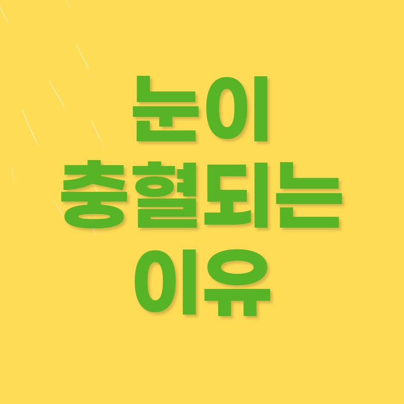 눈이 충혈되는 이유