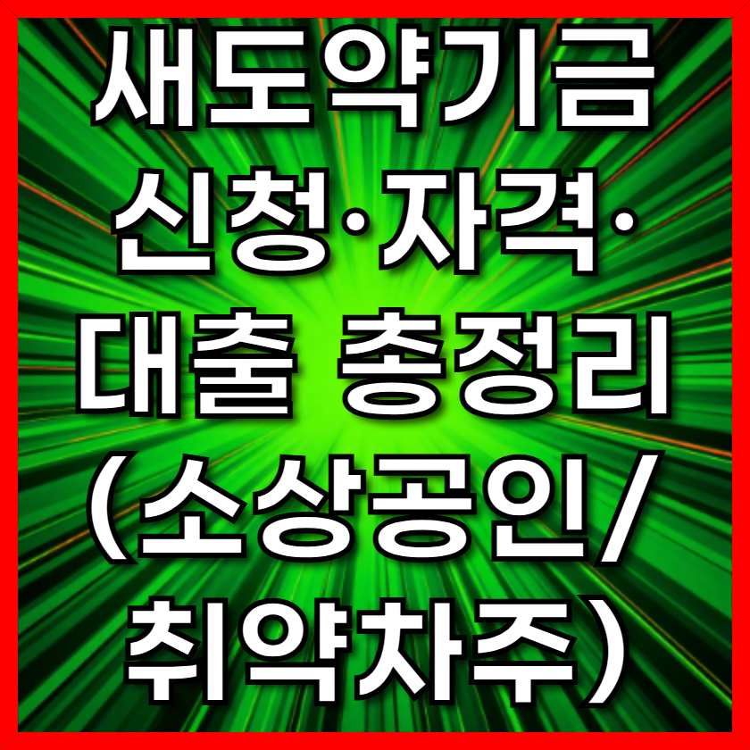 새도약기금 신청&middot;자격&middot;대출 총정리 (소상공인/취약차주)