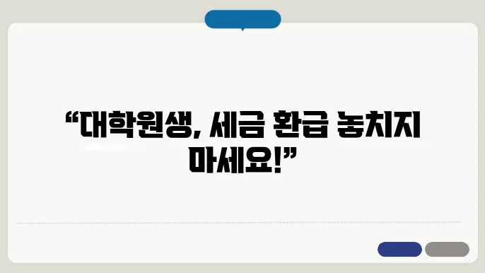 대학원생 세금 환급 신청