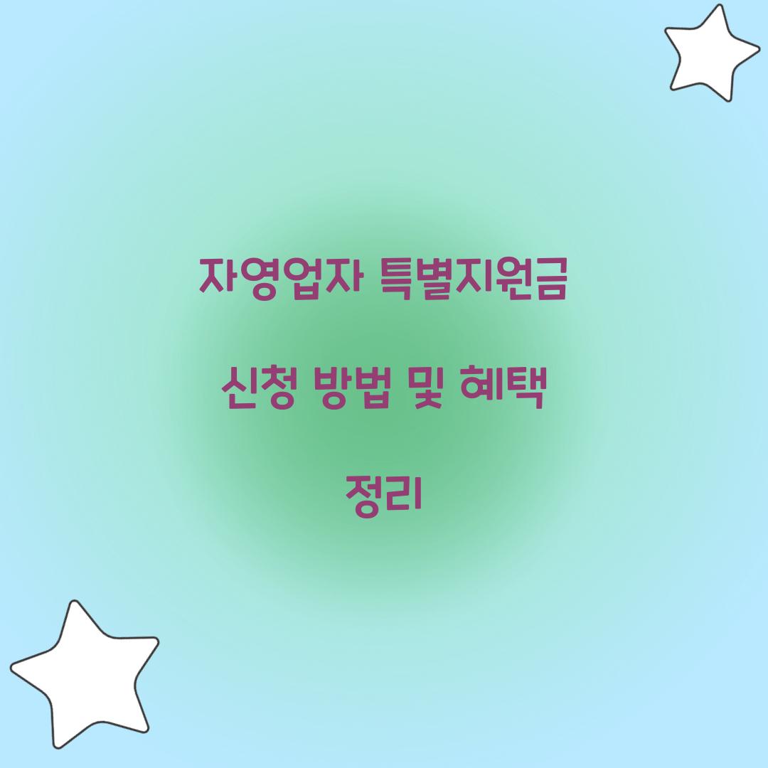 자영업자 특별지원금