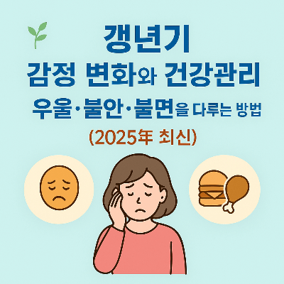 갱년기 감정 변화와 건강 관리｜우울&middot;불안&middot;불면을 다루는 방법 (2025년 최신)