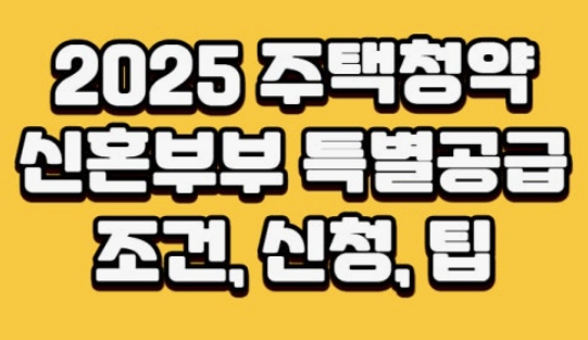 2025년 신혼부부 청약