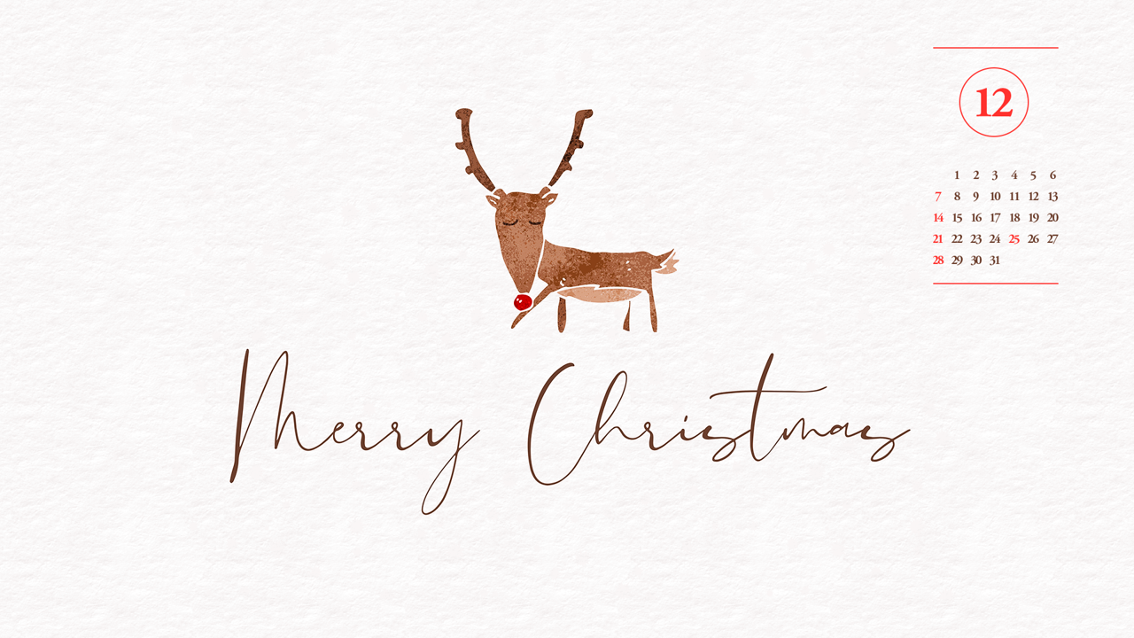 05 루돌프 일러스트 A - 2025년12월 달력배경화면