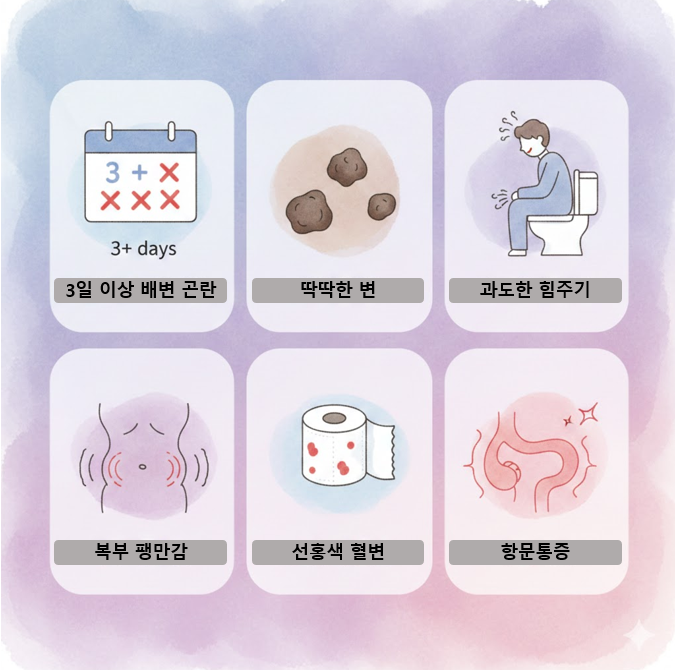 변비로 인한 다양한 증상